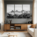 Black and White Mountain Wall Art Canvas Print, Snowy Alpine by MyGreatCanvas | Canvas Wall Art Prints | Photo Prints & Wall Decor