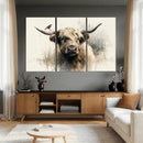 Abstract Highland Cow Wall Art Canvas Print, Rustic Farm by MyGreatCanvas | Canvas Wall Art Prints | Photo Prints & Wall Decor