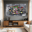 Graffiti Cube Abstract Street Art Wall Art Canvas Print by MyGreatCanvas | Canvas Wall Art Prints | Photo Prints & Wall Decor