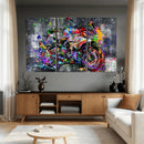Graffiti Motorcycle Wall Art Canvas Print, Urban Street Art by MyGreatCanvas | Canvas Wall Art Prints | Photo Prints & Wall Decor