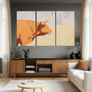 Minimal Longhorn Bull Wall Art Canvas Print, Neutral Western by MyGreatCanvas | Canvas Wall Art Prints | Photo Prints & Wall Decor