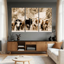 Western Longhorn Herd Wall Art Canvas Print, Sepia Texas by MyGreatCanvas | Canvas Wall Art Prints | Photo Prints & Wall Decor
