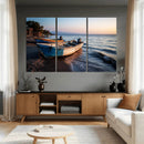 Coastal Fishing Boats Wall Art Canvas Print, Sunset Beach by MyGreatCanvas | Canvas Wall Art Prints | Photo Prints & Wall Decor