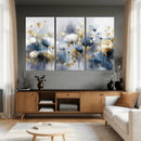 Large Abstract Flowers Wall Art Canvas Print – Gold and Blue by MyGreatCanvas | Canvas Wall Art Prints | Photo Prints & Wall Decor