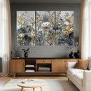 Abstract Floral Wall Art Canvas Print – Gold and Blue by MyGreatCanvas | Canvas Wall Art Prints | Photo Prints & Wall Decor