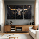 Abstract Longhorn Bull Wall Art Canvas Print – Rustic by MyGreatCanvas | Canvas Wall Art Prints | Photo Prints & Wall Decor