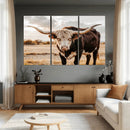 Texas Longhorn Bull Rustic Wall Art Canvas Print, Western by MyGreatCanvas | Canvas Wall Art Prints | Photo Prints & Wall Decor