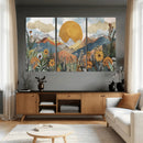 Boho Mountain Landscape Large Wall Art, Horizontal Gold by MyGreatCanvas | Canvas Wall Art Prints | Photo Prints & Wall Decor