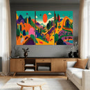 Colorful Japanese Landscape Print: Maximalist Panoramic Wall by MyGreatCanvas | Canvas Wall Art Prints | Photo Prints & Wall Decor