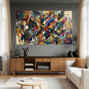 Geometric Abstract Wall Art Canvas Print, Orange Blue by MyGreatCanvas | Canvas Wall Art Prints | Photo Prints & Wall Decor