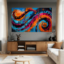 Geometric Abstract Wall Art Canvas Print, Orange Blue by MyGreatCanvas | Canvas Wall Art Prints | Photo Prints & Wall Decor
