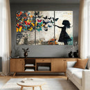 Banksy Butterfly Girl Wall Art Canvas Print, Framed Street by MyGreatCanvas | Canvas Wall Art Prints | Photo Prints & Wall Decor