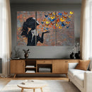 Urban Banksy Butterfly Girl Wall Art Canvas Print, Framed by MyGreatCanvas | Canvas Wall Art Prints | Photo Prints & Wall Decor