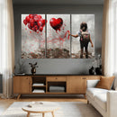 Girl Graffiti Wall Art Canvas Print, Red Balloon Heart by MyGreatCanvas | Canvas Wall Art Prints | Photo Prints & Wall Decor