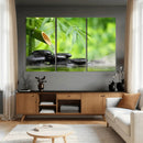Bamboo Water Flow Black Stone Canvas | Zen Spa Nature by MyGreatCanvas | Canvas Wall Art Prints | Photo Prints & Wall Decor