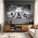 Airplane Wall Art Canvas Print, Black and White Jet Aircraft by MyGreatCanvas | Canvas Wall Art Prints | Photo Prints & Wall Decor