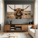Texas Longhorn Bull Wall Art Canvas Print, Western Farmhouse by MyGreatCanvas | Canvas Wall Art Prints | Photo Prints & Wall Decor
