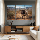 Texas Longhorn Canvas Wall Art Western Bull Desert Moody by MyGreatCanvas | Canvas Wall Art Prints | Photo Prints & Wall Decor
