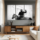 Cowboy Lasso Canvas Wall Art, Black White Western Horse by MyGreatCanvas | Canvas Wall Art Prints | Photo Prints & Wall Decor