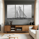 Vintage Sailboat Wall Art Canvas Print, Black and White by MyGreatCanvas | Canvas Wall Art Prints | Photo Prints & Wall Decor