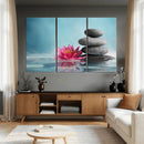 Zen Canvas Wall Art Lotus Flower Stacked Stones Teal Spa by MyGreatCanvas | Canvas Wall Art Prints | Photo Prints & Wall Decor