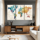 Watercolor World Map Canvas Wall Art Print – Abstract by MyGreatCanvas | Canvas Wall Art Prints | Photo Prints & Wall Decor
