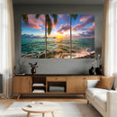 Hawaii Beach Sunset Canvas Wall Art Print, Tropical Ocean Landscape Artwork, Palm Tree Coastal Decor for Living Room Bedroom by MyGreatCanvas | Canvas Wall Art Prints | Photo Prints & Wall Decor