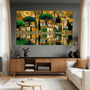 Gustav Klimt Golden Cityscape Wall Art Canvas Print,