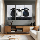 Funny Sheep Canvas Wall Art, Three Quirky Sheep Painting Print, Cute Animal Nursery Decor, Black White Navy Farmhouse Art, Kids Room Gift by MyGreatCanvas | Canvas Wall Art Prints | Photo Prints & Wall Decor