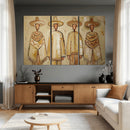 Mexican Folk Art Canvas Wall Art, Charro Poncho Sombrero Painting Print, Neutral Beige Boho Decor, Southwestern Impasto Style, Living Room Art by MyGreatCanvas | Canvas Wall Art Prints | Photo Prints & Wall Decor