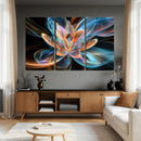 Fractal Lotus Canvas Wall Art, Blue Orange Glowing Flower Abstract Print, Modern Zen Meditation Room Decor, Ethereal Digital Art, Living Room by MyGreatCanvas | Canvas Wall Art Prints | Photo Prints & Wall Decor