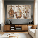 Mexican Folk Art Canvas Wall Art, Charro Poncho Sombrero Painting Print, Neutral Beige Boho Decor, Southwestern Impasto Style, Living Room Art by MyGreatCanvas | Canvas Wall Art Prints | Photo Prints & Wall Decor