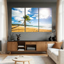 Tropical Beach Canvas Wall Art, Palm Tree Ocean Photo Print, Coastal Living Room Decor, Turquoise Sea Beach House Art, Summer Wall Art by MyGreatCanvas | Canvas Wall Art Prints | Photo Prints & Wall Decor