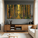 Gustav Klimt Style Forest Canvas Wall Art, Golden Forest Path Floral Art Nouveau Print, Enchanted Woodland Decor by MyGreatCanvas | Canvas Wall Art Prints | Photo Prints & Wall Decor