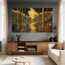 Gustav Klimt Style Forest Canvas Wall Art, Golden Forest Path Floral Art Nouveau Print, Enchanted Woodland Decor by MyGreatCanvas | Canvas Wall Art Prints | Photo Prints & Wall Decor