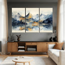 Lake Abstract Mountain Wall Art Canvas Print