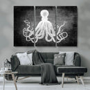 Black White Octopus Wall Art Canvas Print by MyGreatCanvas | Canvas Wall Art Prints | Photo Prints & Wall Decor