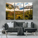 Half Dome Yosemite Canvas Wall Art – Majestic Triptych