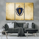 Massachusetts Flag Wall Art Canvas Print