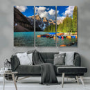 Moraine Lake 3-Panel Wall Art, Majestic Mountain and Lake by MyGreatCanvas | Canvas Wall Art Prints | Photo Prints & Wall Decor