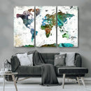Modern Watercolor World Map Canvas Wall Art – Framed by MyGreatCanvas | Canvas Wall Art Prints | Photo Prints & Wall Decor