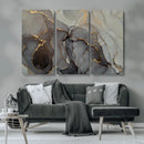 Gray Marble Fluid Wall Art – Modern Abstract Canvas Print