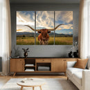 Texas Longhorn Canvas Wall Art – Majestic Triptych Animal by MyGreatCanvas | Canvas Wall Art Prints | Photo Prints & Wall Decor