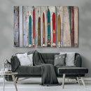 Vintage Wooden Weathered Ski's in Front of an Old Barn Wall by MyGreatCanvas | Canvas Wall Art Prints | Photo Prints & Wall Decor