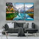 Spectacular autumn view of Braies Lake Wall Art Canvas Print by MyGreatCanvas | Canvas Wall Art Prints | Photo Prints & Wall Decor