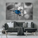 Blue Butterfly Black and White Canvas Wall Art by MyGreatCanvas | Canvas Wall Art Prints | Photo Prints & Wall Decor