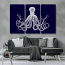 Blue Octopus Wall Art Canvas Print by MyGreatCanvas | Canvas Wall Art Prints | Photo Prints & Wall Decor