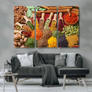 Herbs and Spices Art Canvas Print for Kitchen Kitchen,