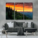 Forest Landscape Wall Art Sunset Canvas, Forest Sunset