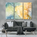Green and Yellow Marble Fluid Effect Wall Art, Green and